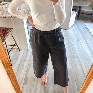 Madewell Black Wide Leg Pull On Pants Elastic Waist Size M